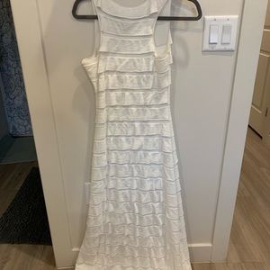 white ruffle maxi dress